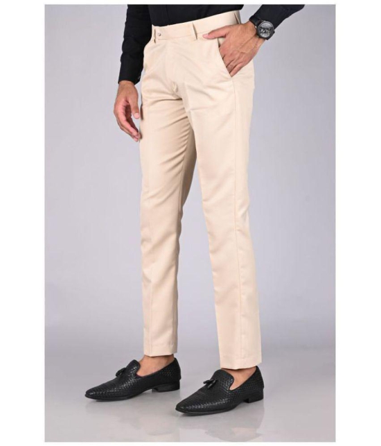 MANCREW - Cream Polycotton Slim - Fit Men's Formal Pants ( Pack of 2 ) - None