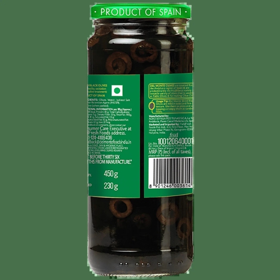 Delmonte Black Sliced Olives, 450 Ml