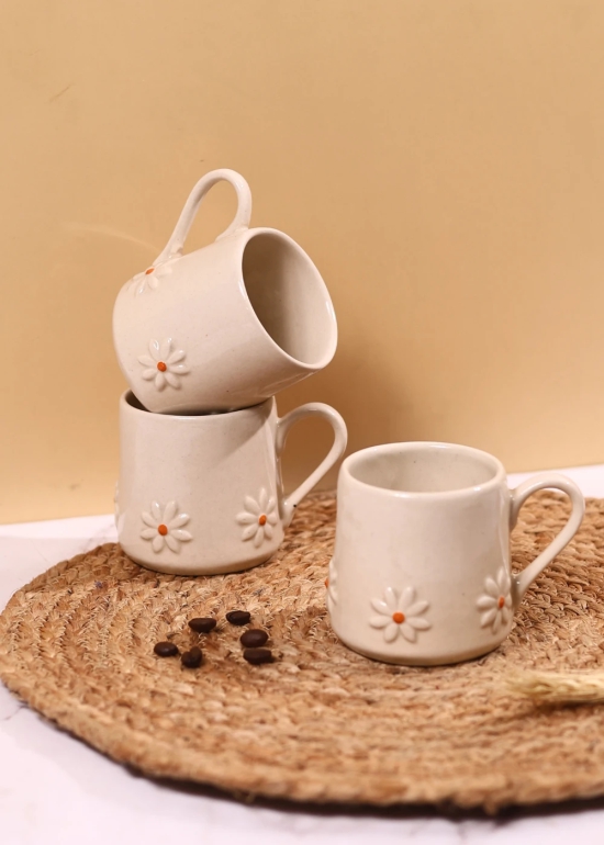 White Lily Mug-Set of four