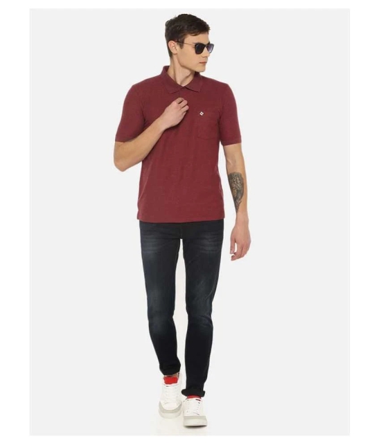 Dollar Cotton Blend Maroon Solids T-Shirt - None