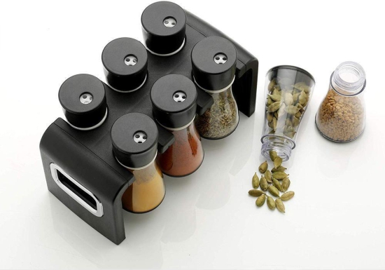 Arshalifestyle  Revolving Plastic Spice Rack Masala Organiser (6 Pcs)