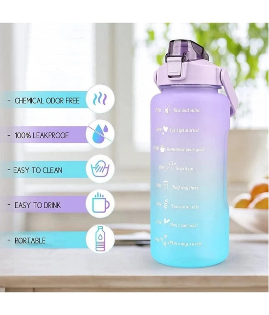 Dynore Motivational Water Bottle Set of 3 Pcs Multicolor Plastic Sipper Water Bottle 2000 mL ( Set of 3 ) - Multicolor