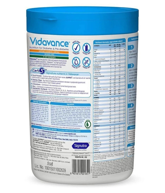 VIDAVANCE Advanced Nutrition for Diabetes & Pre-Diabetes 200g Nutrition Drink for Adult 200 gm