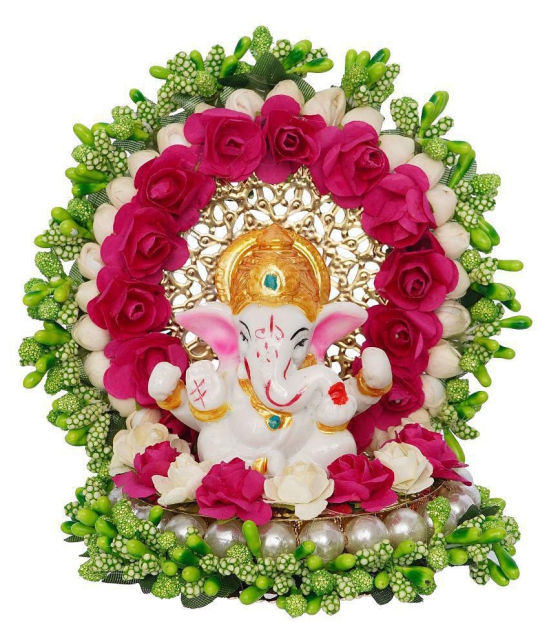 eCraftIndia Showpiece Resin Ganesha Idol 12 x 10 cms Pack of 1