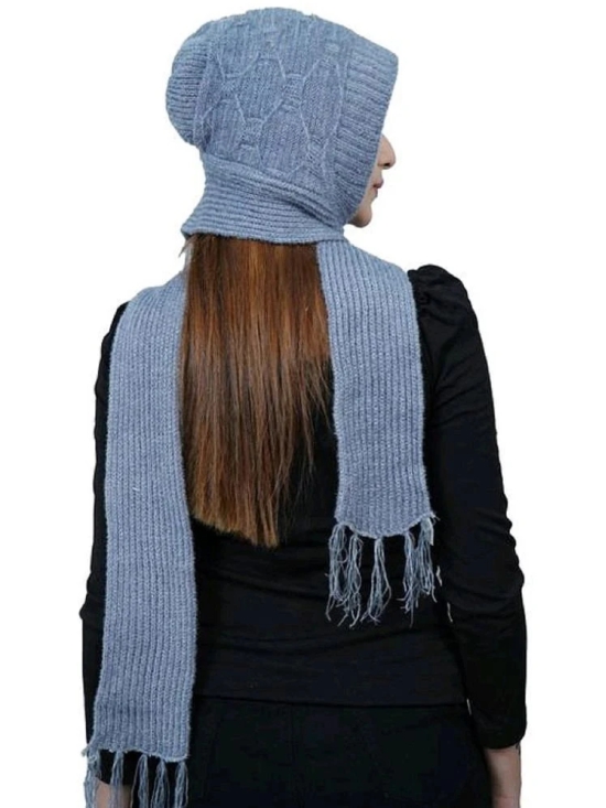 Whyme Fashion Gray Woollen Womens Headwrap ( Pack of 1 ) - Gray