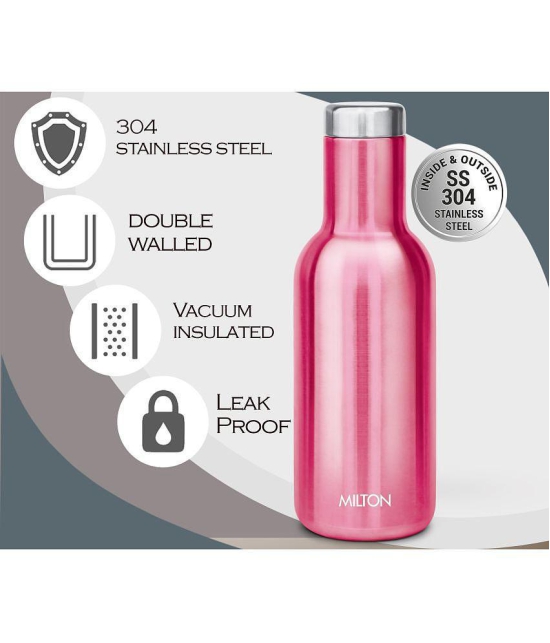 Milton Charm 600 Thermosteel 24 Hours Hot or Cold Water Bottle, 550 ml, Pink - Pink