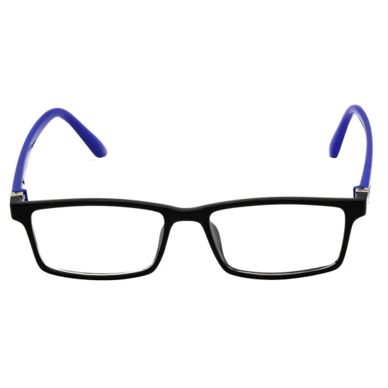 Hrinkar Trending Eyeglasses: Blue and Black Rectangle Optical Spectacle Frame For Men & Women |HFRM-BK-BU-15