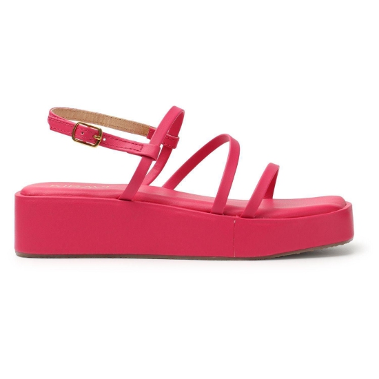 Kiravi Multi Strap Pink Wedges-3