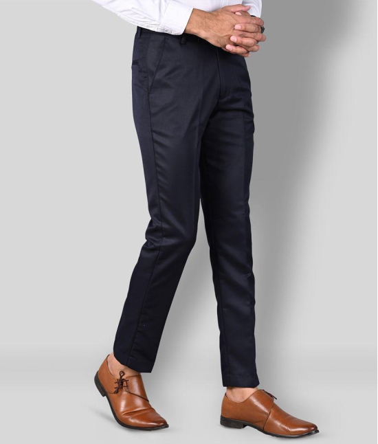 MANCREW - Navy Blue Polycotton Slim - Fit Men's Formal Pants ( Pack of 1 ) - None