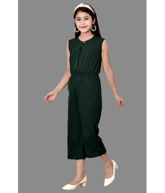 Arshia Fashions - Green Crepe Girls Jumpsuit ( Pack of 1 ) - None