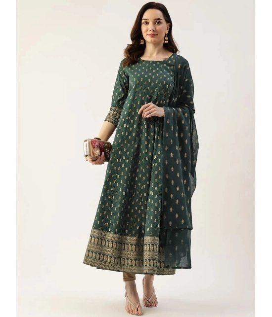 Kbz - Green Cotton Womens Anarkali Kurti ( Pack of 1 ) - None