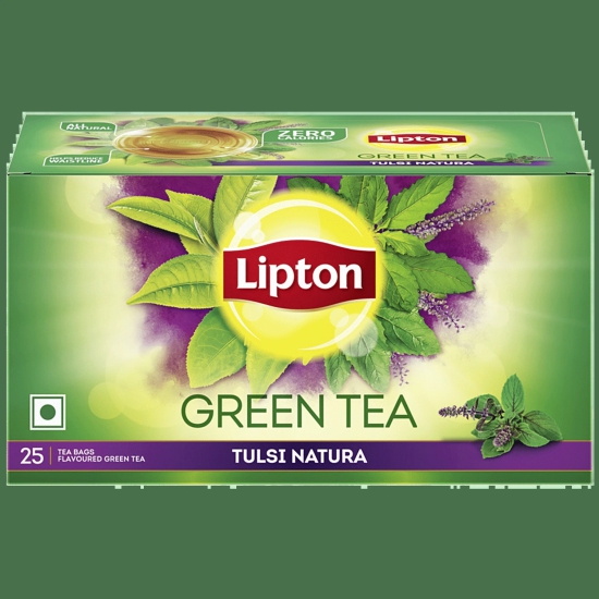 Lipton Tulsi Natura Green Tea Bags, 32.5 G (25 Bags X 1.3 G Each)