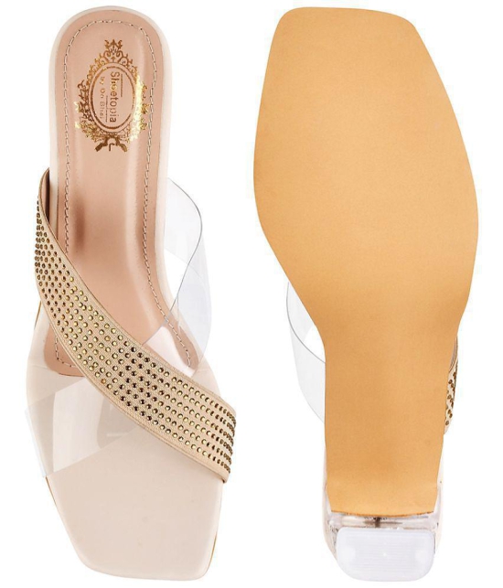 Shoetopia Cream Womens Slip On Heels - None