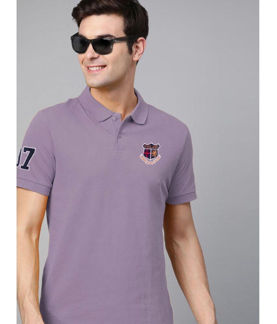 ADORATE - Lavender Cotton Blend Regular Fit Mens Polo T Shirt ( Pack of 1 ) - None