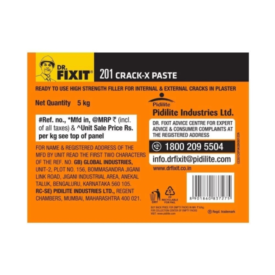 DR. FIXIT CRACK X PASTE, Crack filling, Ready to Use, 5 KG