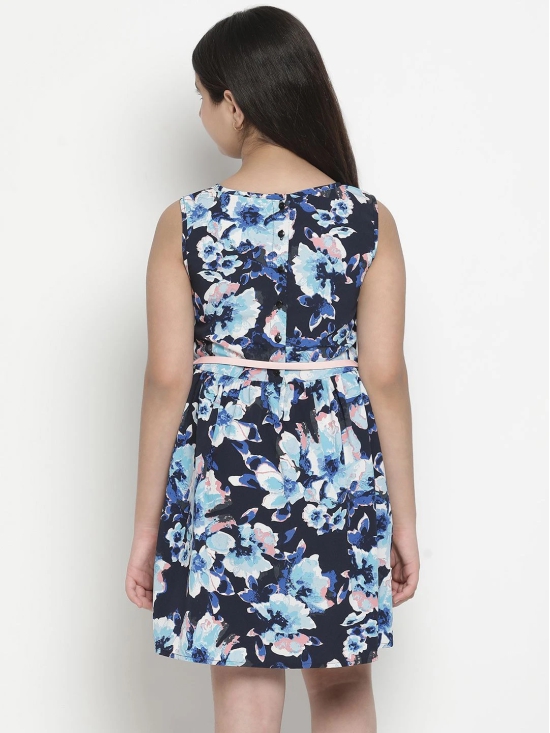 Oxolloxo Blue & Pink Floral Satin Dress