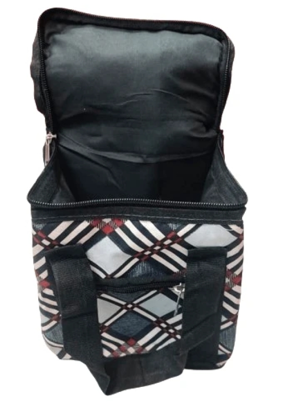 Black and White Checkered Lunch Bag