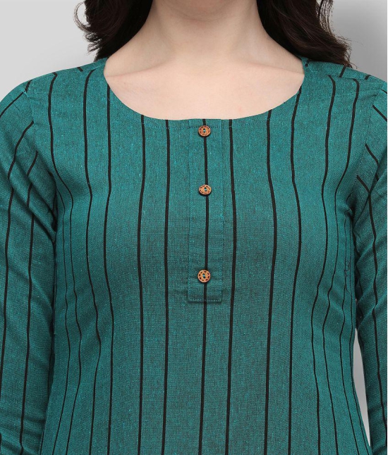 Hritika - Green Cotton Women's Straight Kurti - XL