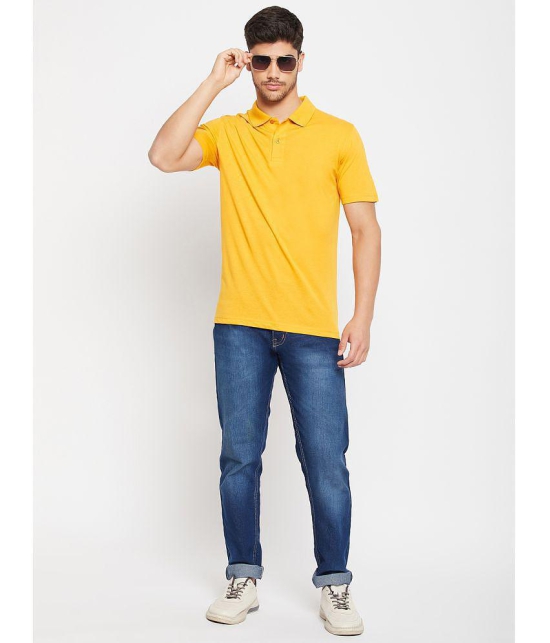 UNIBERRY - Yellow Cotton Blend Regular Fit Mens Polo T Shirt ( Pack of 2 ) - None