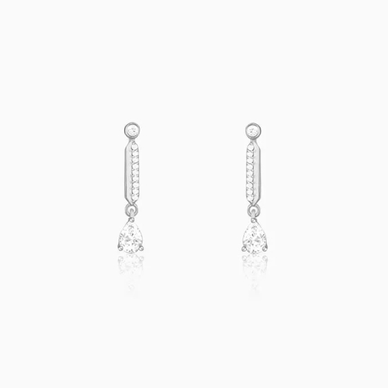 Zircon Silver Night Earrings