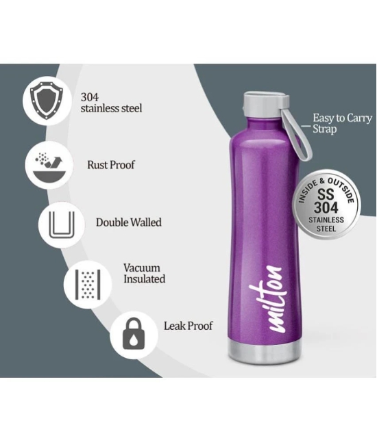 Milton New Tiara 900 Stainless Steel 24 Hours Hot and Cold Water Bottle, 750 ml, Purple - Purple