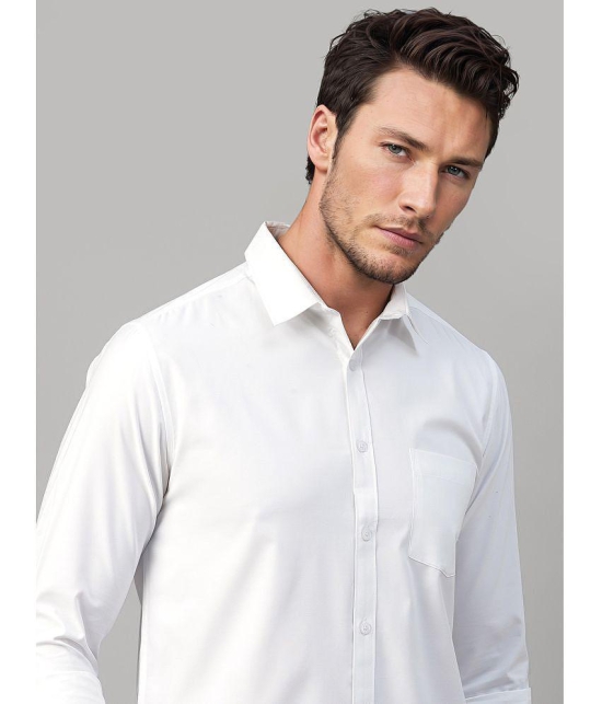 UrbanMark Cotton Blend Slim Fit Solids Full Sleeves Mens Casual Shirt - White ( Pack of 1 ) - None