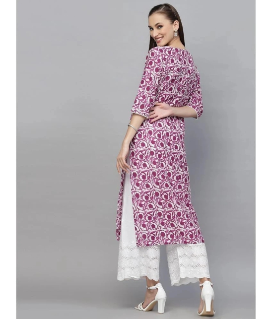 Stylum Cotton Printed Straight Womens Kurti - Purple ( Pack of 1 ) - None