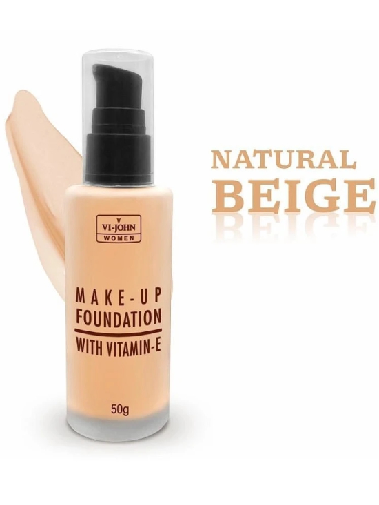 VI-JOHN Full Coverage Fairness MAKE-UP Foundation with Vitamin E ,Matte Liquid E 50ml Pack of 2