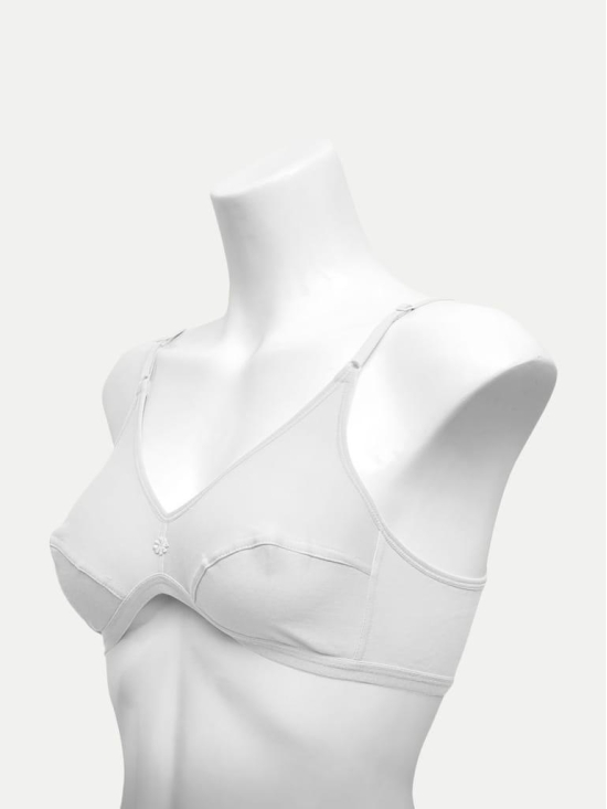 Women Flower Bra - White Color