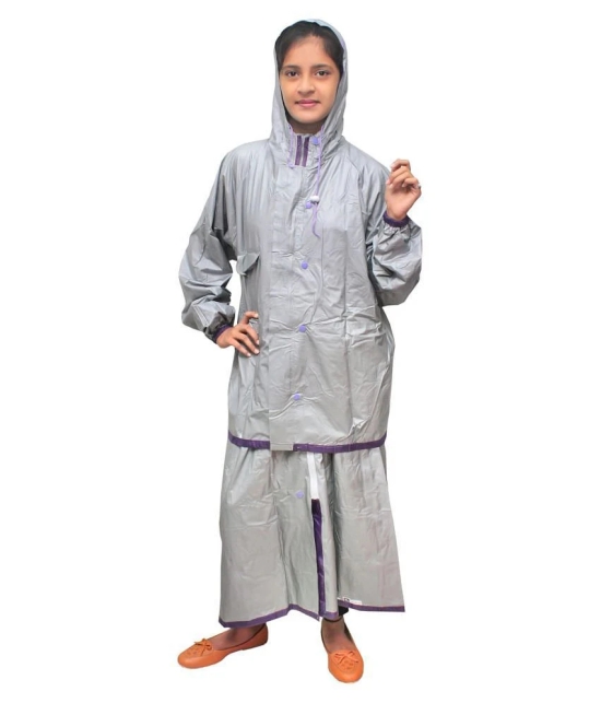 Goodluck Nylon Raincoat Set - Purple - XL