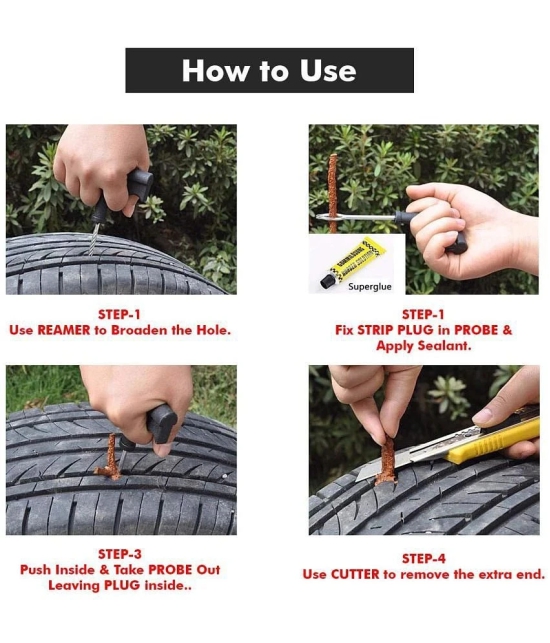 TINUMS Tubeless Tyre Puncture Repair Kit Less than 5 Strips