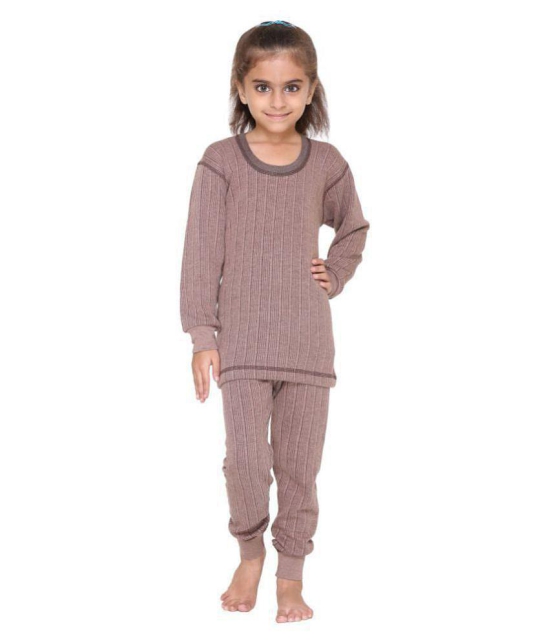 Vimal Jonney Coffee Cotton Blend Thermal Tops - 5-6 Years