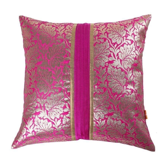 Set of 2 pcs Pink Brocade cushion cover 16