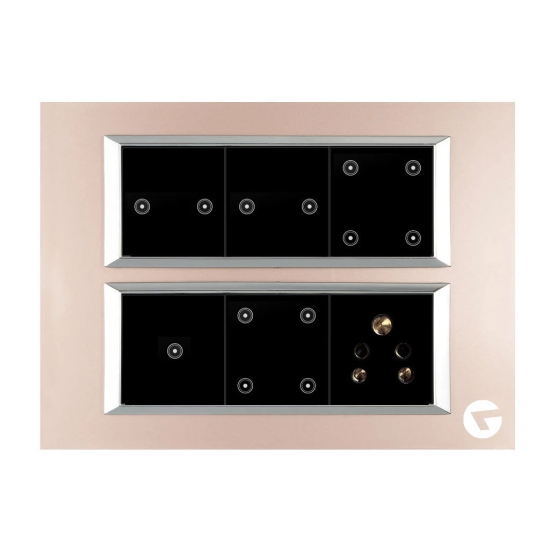 Buy Online L&G 12 Modular Wireless Touch Switch Board | (Size: 12M- 220 x 160 x 45 mm)-Bronze / Glass