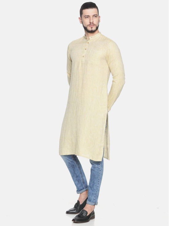 Men Fawn Hemp Long Kurta