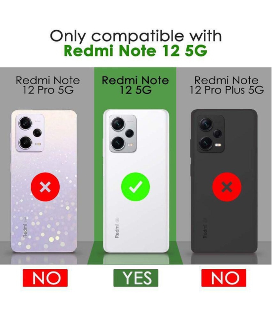 NBOX - Black Artificial Leather Flip Cover Compatible For Redmi Note 12 ( Pack of 1 ) - Black