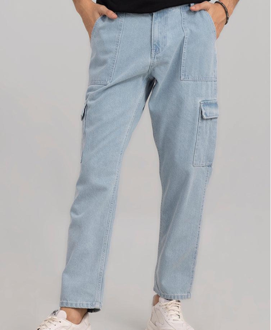 Bwolves: Light Blue Baggy Fit Jeans for Effortless Style-28