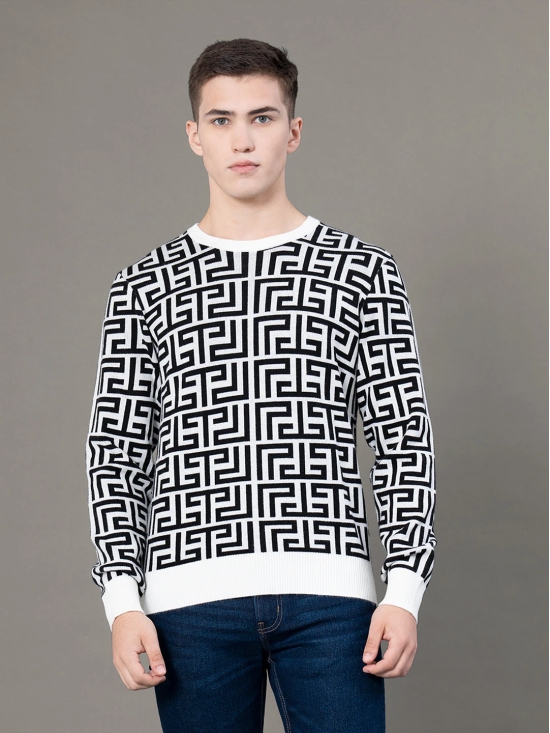 RedTape Round Neck Pattern Sweater for Men | Ultimate Comfort