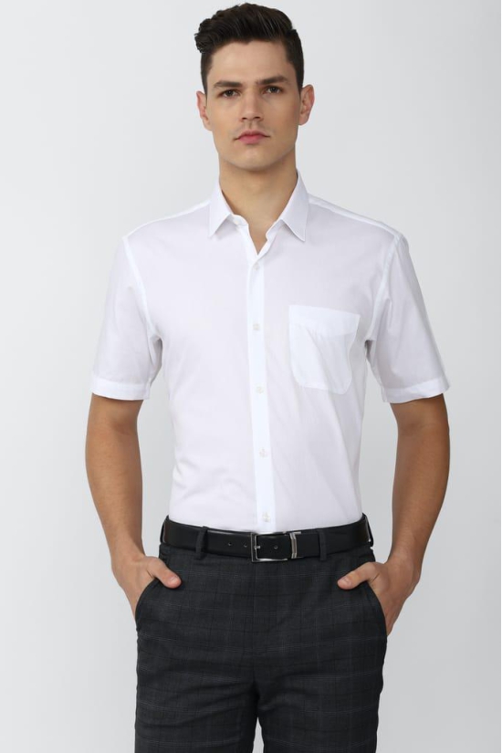 Peter England White Half Sleeves Formal Shirt