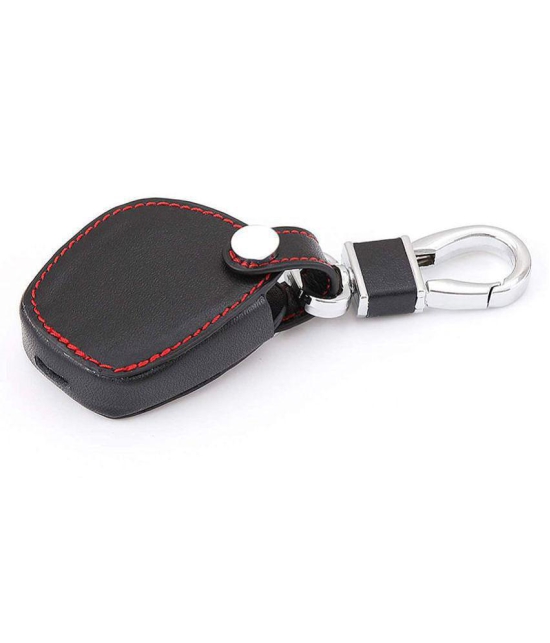 DALUCI Leather Car Key Cover for Maruti Suzuki Key Cover (for Maruti Black & Red)