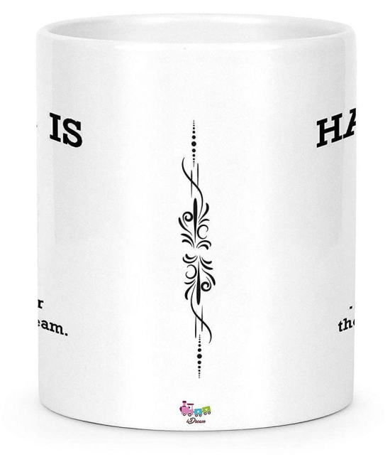 Idream Quote Printed Ceramic Coffee Mug 1 Pcs 330 mL - White