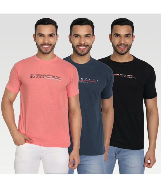 Zeffit - Multicolor Cotton Blend Regular Fit Mens T-Shirt ( Pack of 3 ) - None