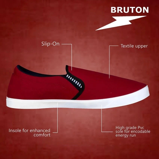 Bruton Casual Shoes for Men Maroon Mens Slip-on Shoes - None