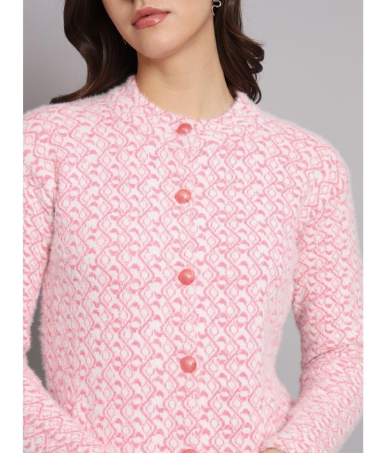 eWools.in Woollen Round Neck Women''s Buttoned Cardigans - Pink ( ) - None