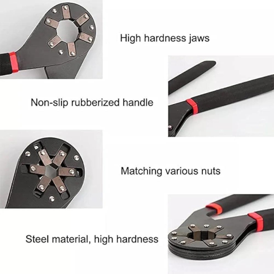 Multi-Function Hexagon Universal Wrench Adjustable Bionic Plier Spanner Repair Hand Tool (Small) Single Sided Bionic Wrench Household Repairing Wrench Hand Tool (8 Inch)