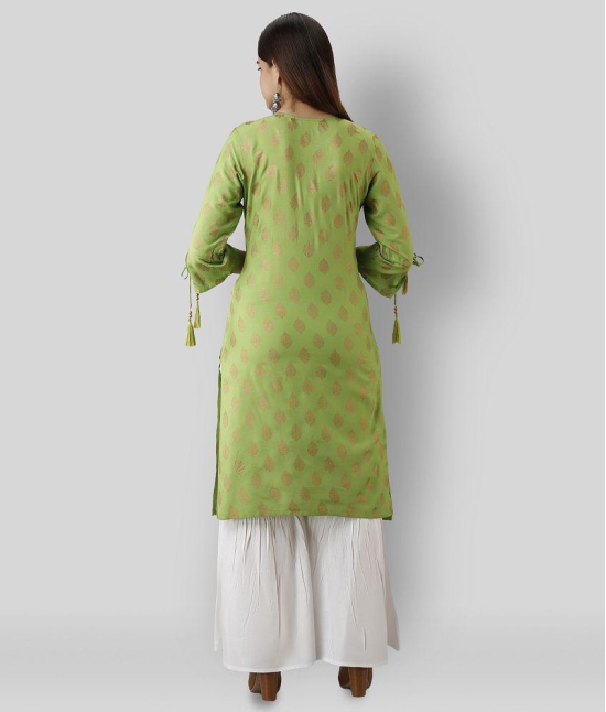 MAUKA - Green Green Straight Rayon Womens Stitched Salwar Suit ( Pack of 1 ) - XXL