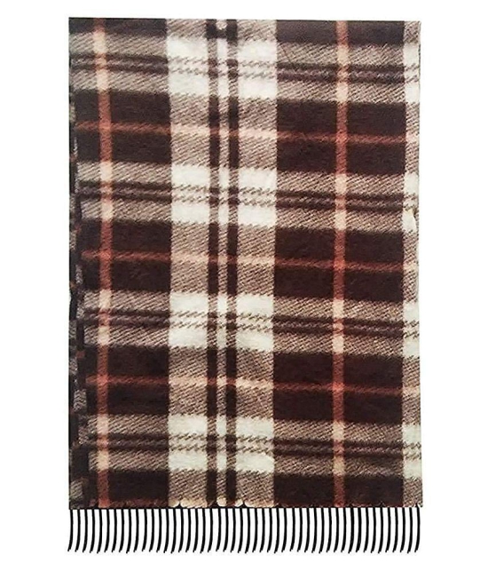 PENYAN Brown Checkered Woolen Scarves For Winters