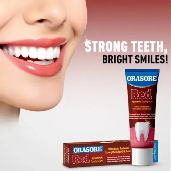 Orasore Red Toothpaste & Mouthwash Duo | 100g Paste with Free Bamboo Toothbrush  | Colorless Clear 250ml Mouthwash | Anti-Sensitivity, Anti-Bacterial, Anti-Oxidant & Anti-Inflammatory | Perfect T