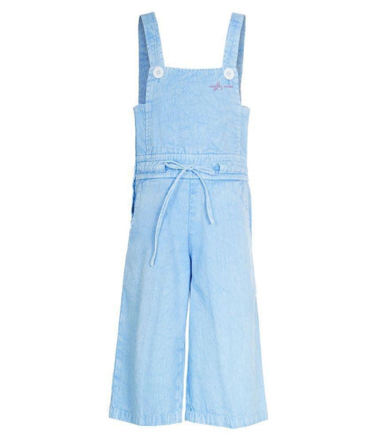 Naughty Ninos - Blue Cotton Girls Dungarees ( Pack of 1 ) - None