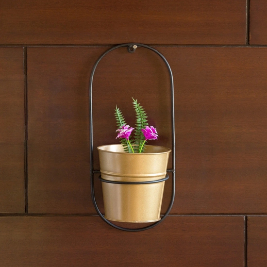 The Arched Bucket Wall Planter Pot In Galvanized Iron